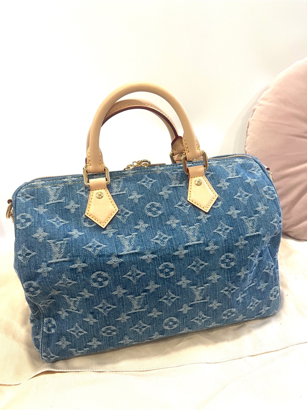 NEW🔥Louis Vuitton Denim Speedy Soft 30 - Picture 8 of 9
